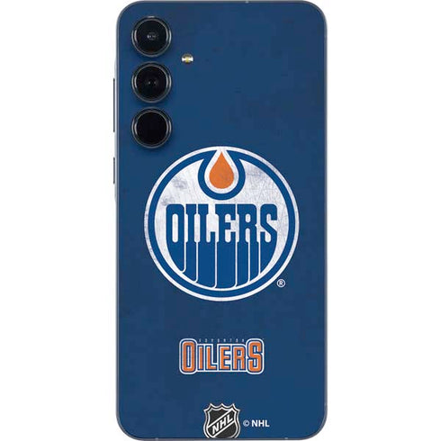 NHL Edmonton Oilers Distressed Galaxy A55 5G Skin